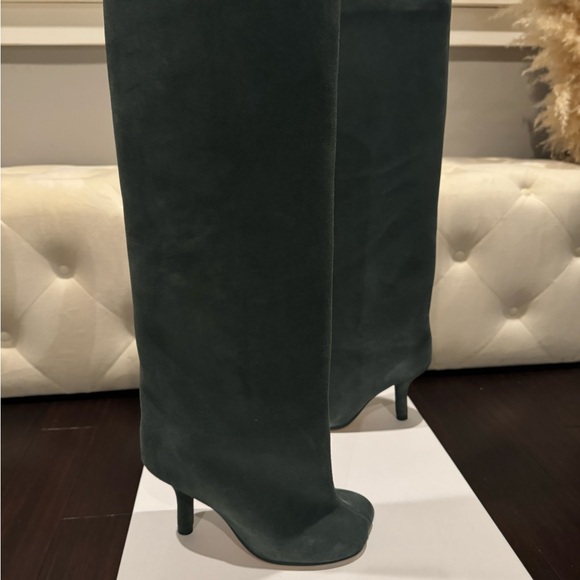 BNIB MM6 Maison Margiela Anatomical 70mm Suede Boots Size 38 Green - Picture 3 of 6